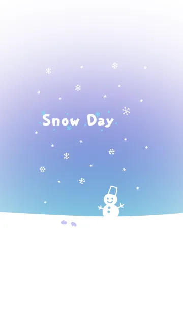 雪の日 ～雪だるまと手袋（ブルー）の着せ替えメイン画像