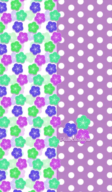 [LINE着せ替え] ポップフラワー -Purple ＆ Green-の画像1