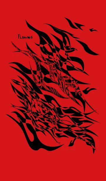 [LINE着せ替え] Flames (Red and Black) Theme.の画像1