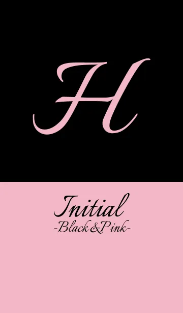 Initial "H" -Black＆Pink-の着せ替えメイン画像