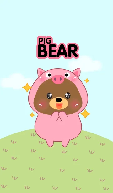 Cute Pig Bear Theme(jp)の着せ替えメイン画像