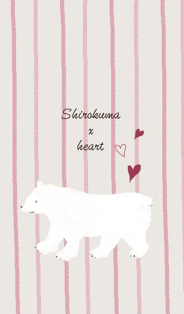 [LINE着せ替え] シロクマ×ハート -red-の画像1