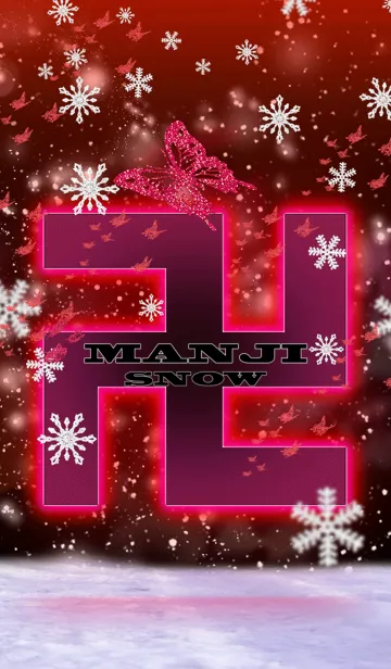 [LINE着せ替え] 卍MANJI SNOW卍 REDの画像1