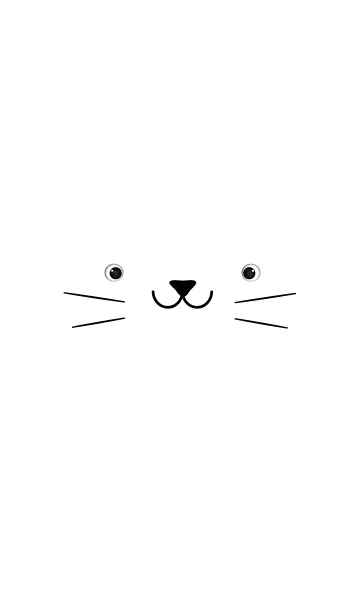 [LINE着せ替え] Simple White Cat Face theme(jp)の画像1