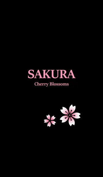 [LINE着せ替え] さくら[Black×Pink]の画像1