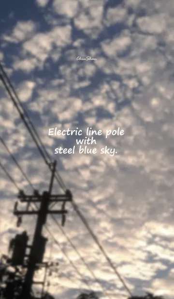[LINE着せ替え] Electric line pole with steel blue skyの画像1