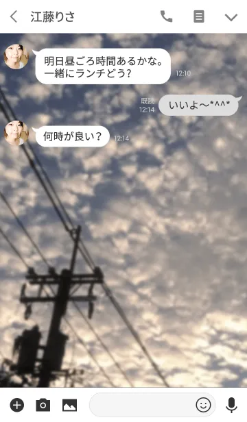 [LINE着せ替え] Electric line pole with steel blue skyの画像3
