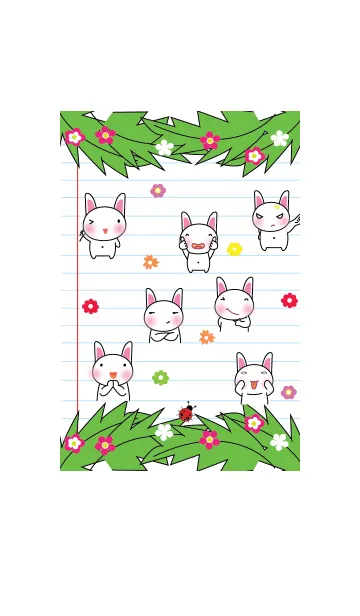 [LINE着せ替え] Cute rabbit theme v.4 (JP)の画像1