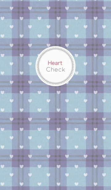 [LINE着せ替え] check2 / blue (heart)の画像1