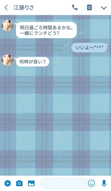 [LINE着せ替え] check2 / blueの画像3
