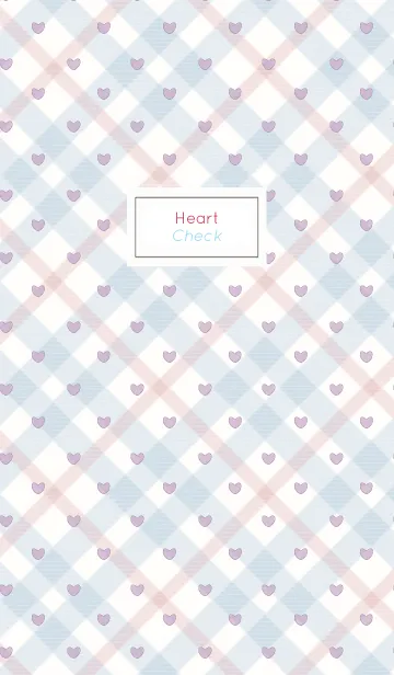 [LINE着せ替え] Check1 / light blue (heart)の画像1