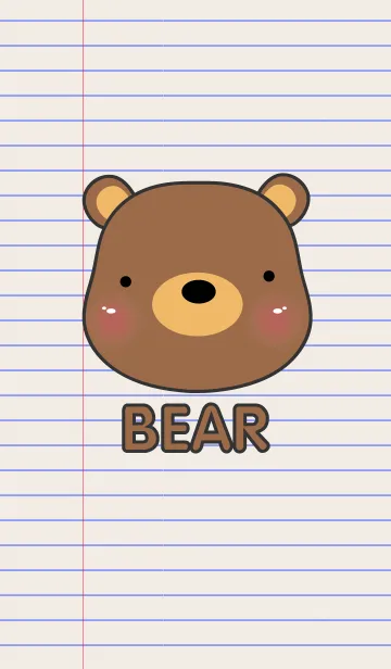 [LINE着せ替え] Simple Bear On Paper theme V.2(jp)の画像1