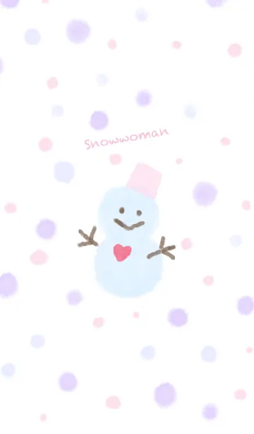 [LINE着せ替え] 女の子の雪だるまの画像1