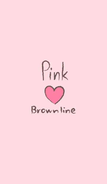 [LINE着せ替え] PINKハート 〜茶色の手描きラインの画像1