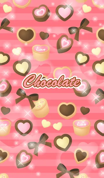 [LINE着せ替え] バレンタイン★チョコレート ピンク3の画像1