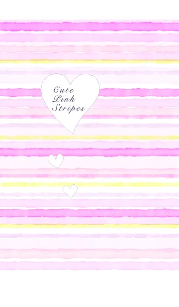 [LINE着せ替え] Cute Pink Stripes-ピンクのボーダーの画像1