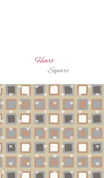 [LINE着せ替え] square2 / brown (heart)の画像1