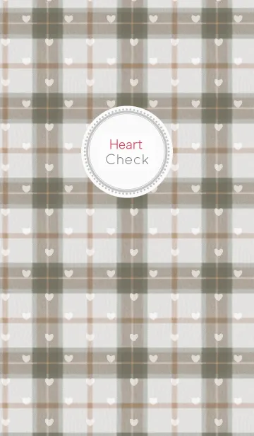 [LINE着せ替え] Check2 / brown (heart)の画像1