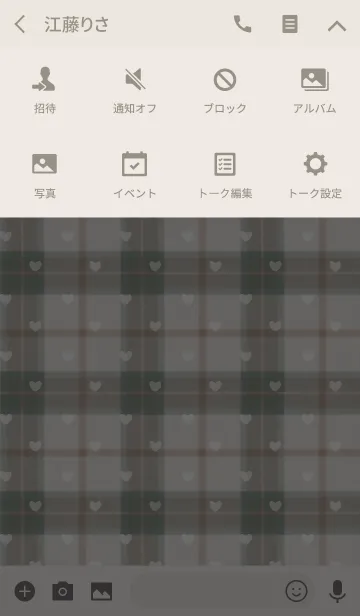 [LINE着せ替え] Check2 / brown (heart)の画像4
