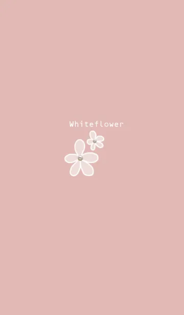 [LINE着せ替え] ホワイトのお花とピンクベージュの画像1