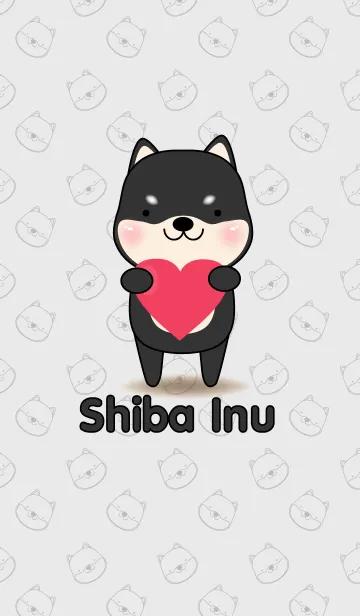 [LINE着せ替え] Love Cute Black Shiba inu Theme (jp)の画像1