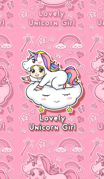 [LINE着せ替え] Lovely Unicorn Girlの画像1