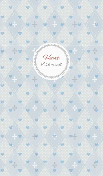 [LINE着せ替え] Diamond2 / blue (heart)の画像1
