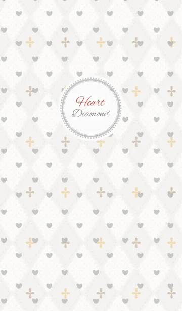 [LINE着せ替え] Diamond2 / gray (heart)の画像1