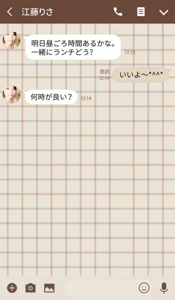 [LINE着せ替え] check3 / brownの画像3