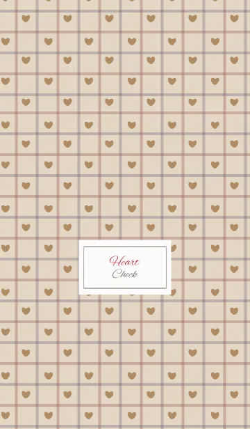 [LINE着せ替え] check3 / brown (heart)の画像1