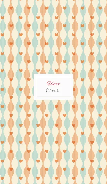 [LINE着せ替え] curve / orange and green (heart)の画像1