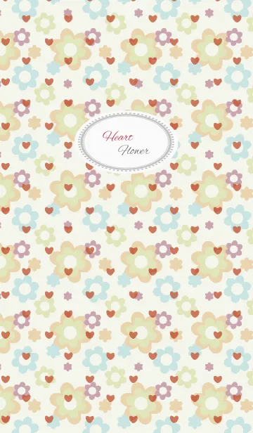 [LINE着せ替え] flower2 / light blue and pink (heart)の画像1