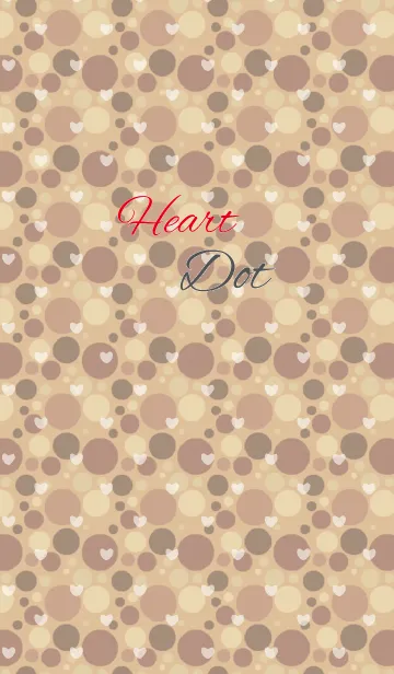 [LINE着せ替え] Dot3 / brown (heart)の画像1