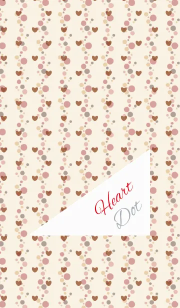 [LINE着せ替え] Dot5 / beige (heart)の画像1