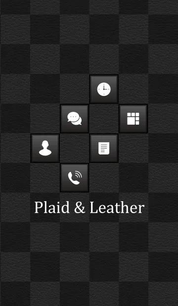 [LINE着せ替え] Plaid ＆ Leather "Black"の画像1