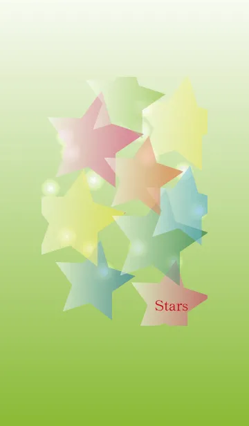 [LINE着せ替え] Pastel-stars in light-green guradationの画像1