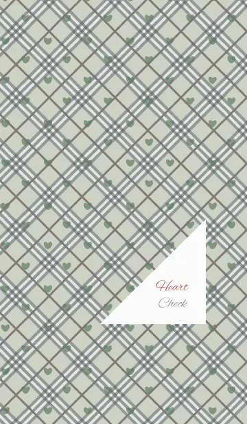 [LINE着せ替え] Check5 / green (heart)の画像1