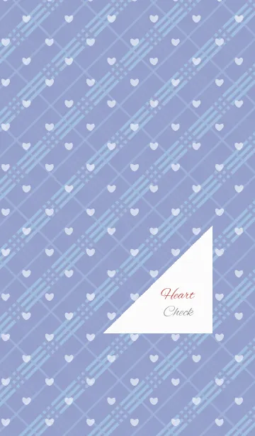 [LINE着せ替え] Check5 / blue (heart)の画像1