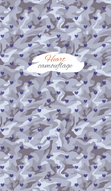 [LINE着せ替え] camouflage / darkgray and navy (heart)の画像1