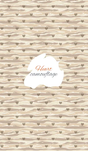 [LINE着せ替え] camouflage2 / beige (heart)の画像1