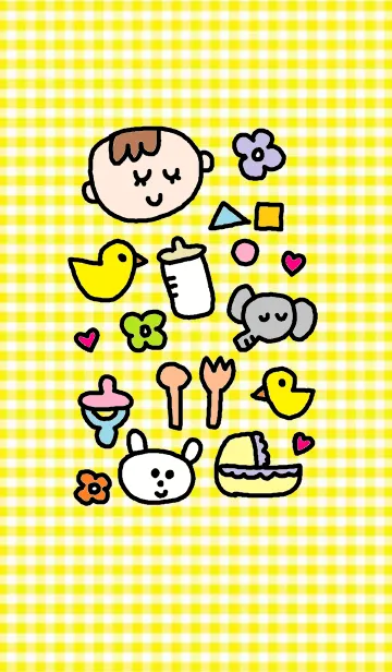 [LINE着せ替え] かわいいあかちゃん（黄色）の画像1