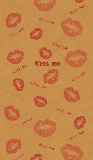 [LINE着せ替え] Kiss me ～クラフト紙にキスマークの画像1