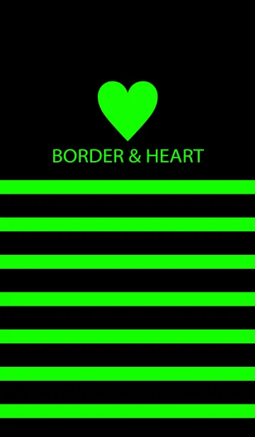 [LINE着せ替え] BORDER ＆ HEART-Vividgreen-の画像1