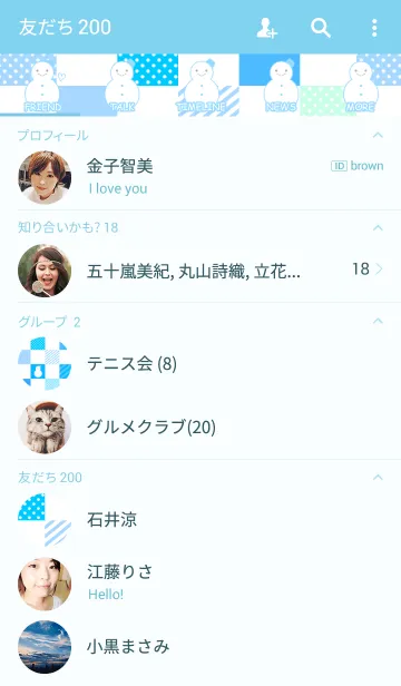 [LINE着せ替え] 雪だるま×チェックの画像2