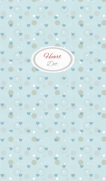 [LINE着せ替え] Dot6 / light blue (heart)の画像1