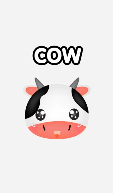 [LINE着せ替え] Simple Emotions Face Cow Theme(jp)の画像1