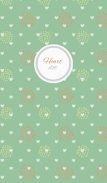 [LINE着せ替え] Dot8 / green (heart)の画像1