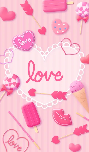[LINE着せ替え] Pink Sweets - loveの画像1
