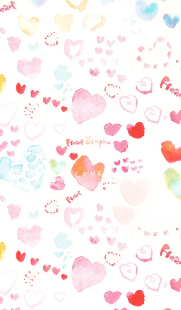 [LINE着せ替え] Heart Simple Love水彩の画像1