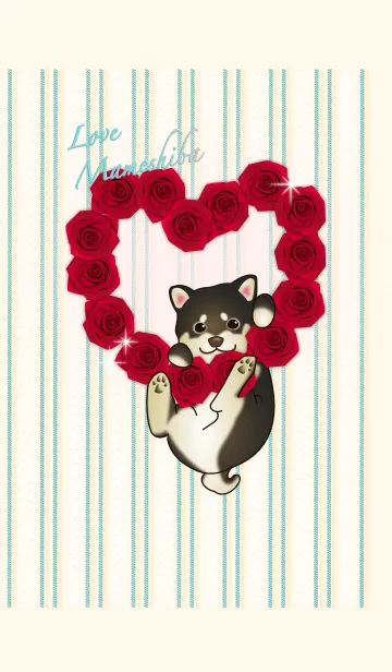 [LINE着せ替え] バレンタイン love 豆柴（犬）ベージュの画像1